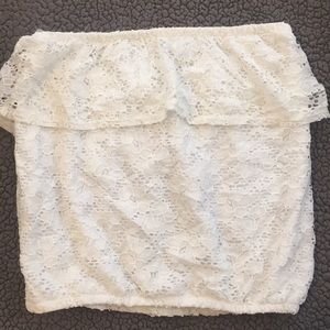 White floral tube top